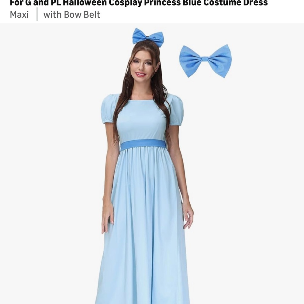 Light Blue Satin Dress used for Wendy costume - Picture 7 of 8
